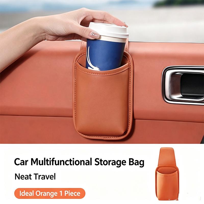 1/2pcs Car Door Cup Holder Organizer Leather Waterproof Drink Holder Storage Bag Universal Tidy Vehicle Interior Accessories