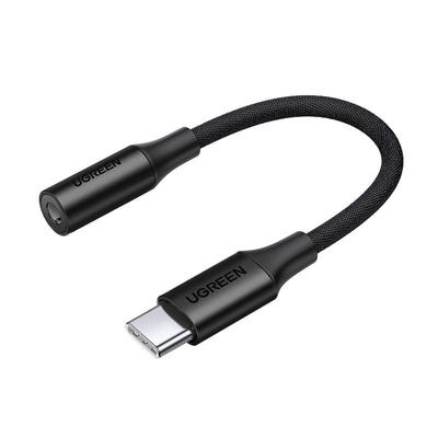 USBC To 35mm Mini Jack Headphone Adapter 10cm Black