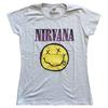 26 Ladies Nirvana Happy Face Pink Authorized Women T-Shirt- Unisex T-Shirt
