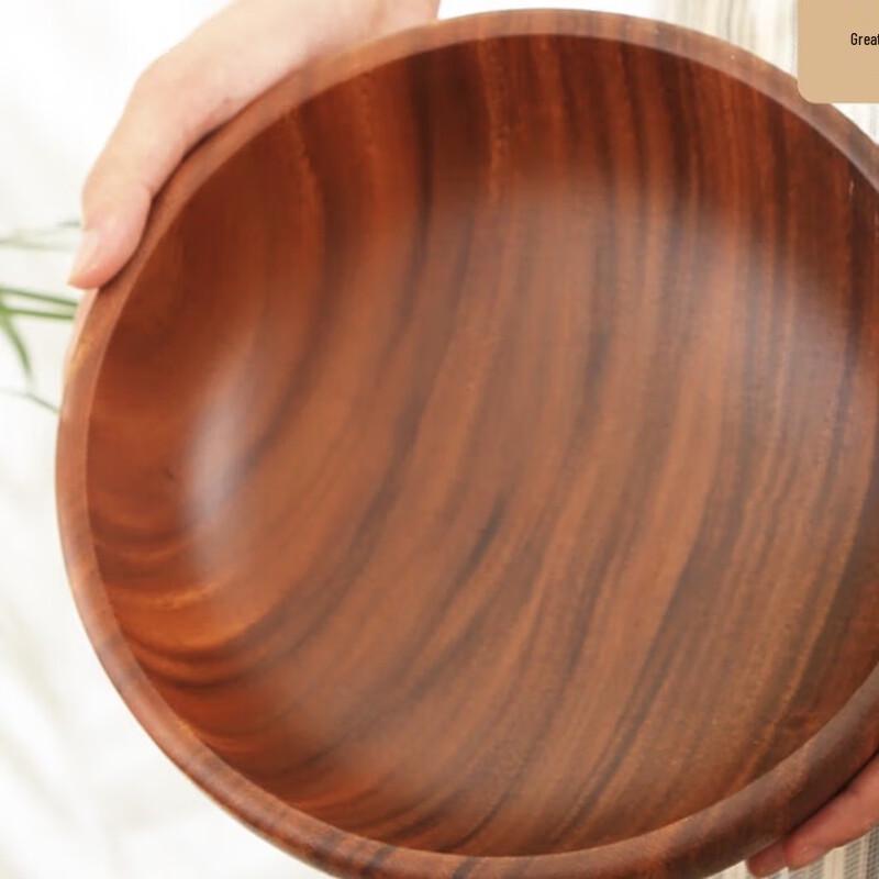 

ZISIZ Acacia Wood Large Bowl