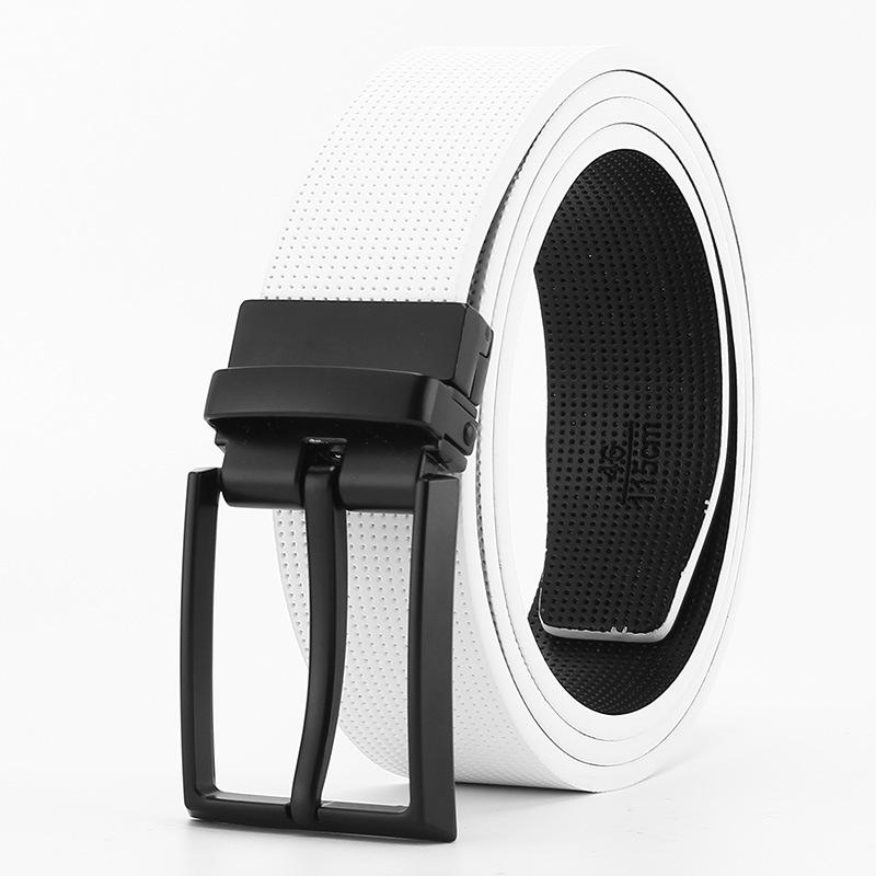 Pin Buckle Belt for Men  Double Sided Genuine Leather Casual and Fashionable Belt Rotating Buckle