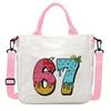 Steal a Brainrot 67 Unicorn Printed Student Crossbody Bag Casual Canvas Shoulder Bags