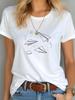 Fashion T-shirt Cute Flowers Graphic Printed Female T Shirt Casual Harajuku Crew Neck Ladies Tops