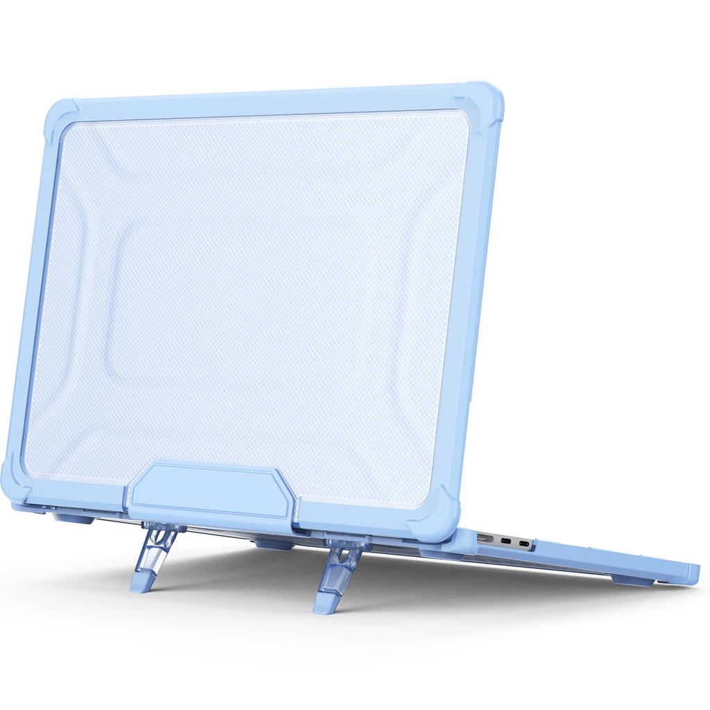 For MacBook Air 13 Inch (2025)/(2024)/(2022) M2 A2681 Laptop Case PC+TPU Kickstand Heat Dissipation Cover