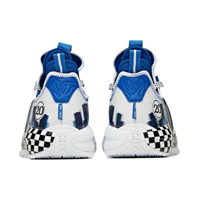 Anta GH2 Gordon Hayward Cushioning Anti-Slip And Wear-Resistant Coverage Mid-Top Basketball Shoes Men's White Blue Sneakers 112111103-9(S-BOX)