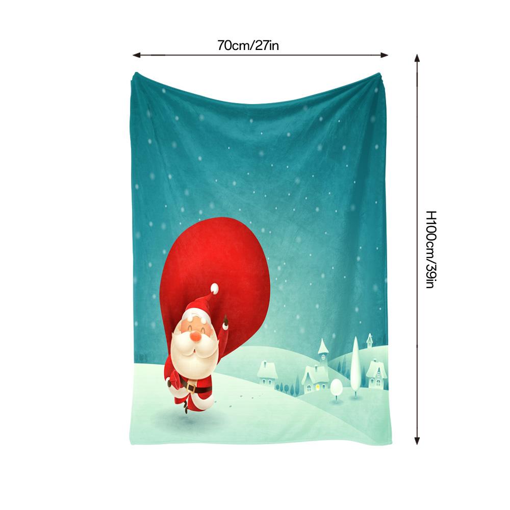 Cozy Throw Blanket Christmas Santa Claus Festive Holiday Decor Soft Warm Flannel Fleece Gift Home Bedroom Living Room Dorm