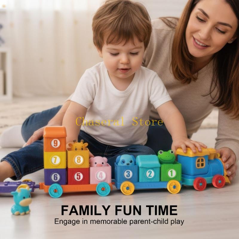 E7Ce Creative Farm Animal Train Toy Number Color Cognition Matching Toy For Preschool