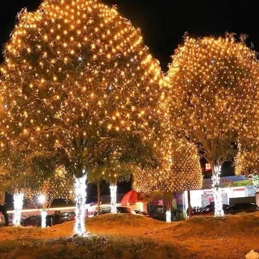 3 Color Fairy Light Garland Waterproof Curtain Light LED Net Mesh String Light Bedroom Decoration