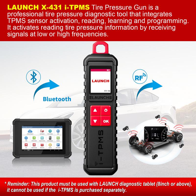 LAUNCH X-431 i-TPMS TPMS Reifendrucksensor Wiederlernwerkzeug, Aktivierung/Wiederlernen/Programmierung von Sensoren Funktioniert mit X431 Scanner