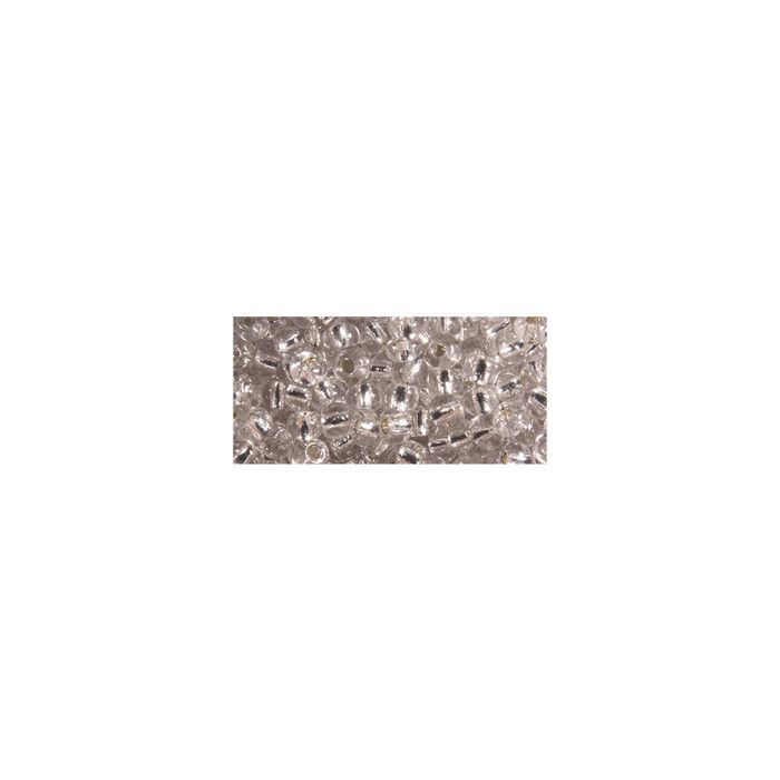 Rocailles,2,6 mm av. Garniture d'argent, boîte 16 g, argent