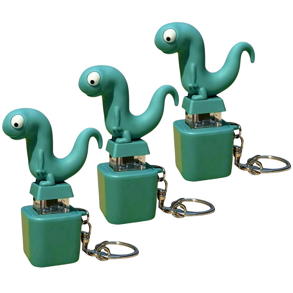 Funny Lizard Button Sound Keychain with LED Light Rechargeable Lizards Keychain Portable Stress Relief Fidget Toy for Adult Kids