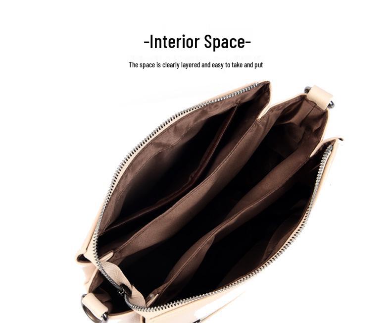 2026 Women's Versatile Crossbody Bag: Multi-layer, Large Capacity, Soft Leather, Small Square Design for Underarm or Shoulder