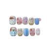 Short Square Press-On Nails With Hand-Painted Cute Cat Eye Design Sweet Ins Style Nail Art Women