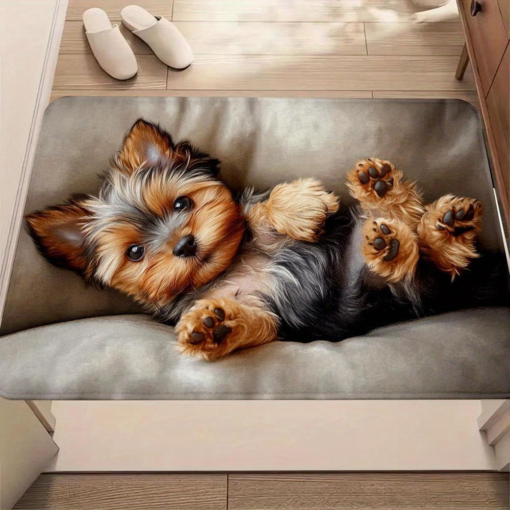 

1Pcs Anti Fatigue Kitchen Rugs Yorkshire Puppy Print Waterproof Non-Slip Thick Cushioned Kitchen Mat Heavy Duty Comfort Standing Mat for Bathroom 40*60cm