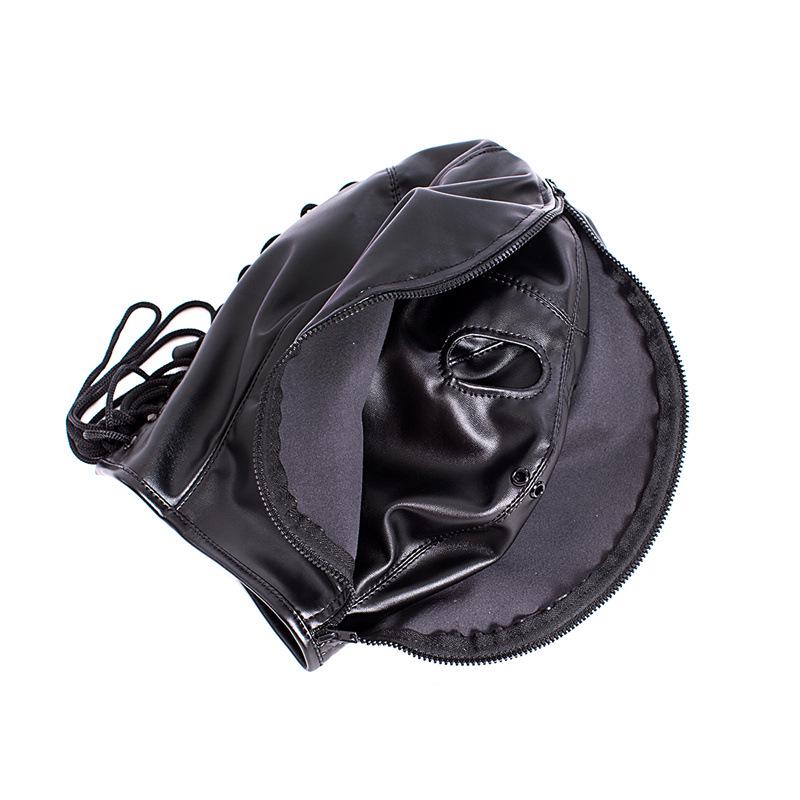 Lace Eye-Exposed PU Training Mask: Soft, Fully Wrapped Leather Restraint