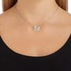 Swarovski Swan Series Pink Gradient Swan Earring Set Necklace Women Jewelry 5215037+5215034