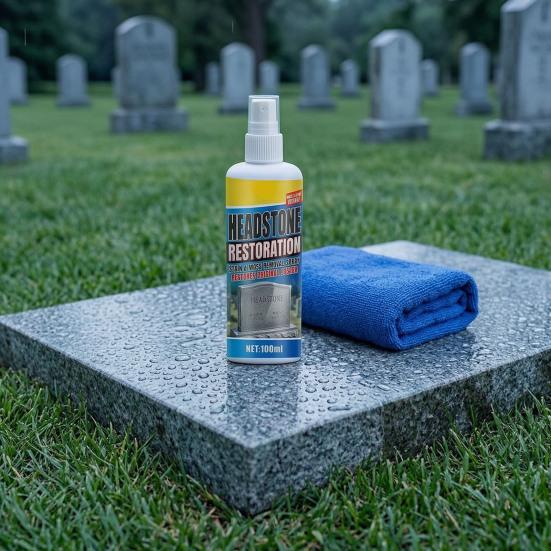Yousheng Headstone Restoration And Cleaning Spray, Tombstone Monument Cleaner for Granite Marble Cemetery Memorials, Gentle Stone Care Way
