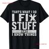 NEW LIMITED I Fix Stuff Funny Mechanic Engineer Handyman Fathers Day T Shirt Vintage Washed Homme Streetwear