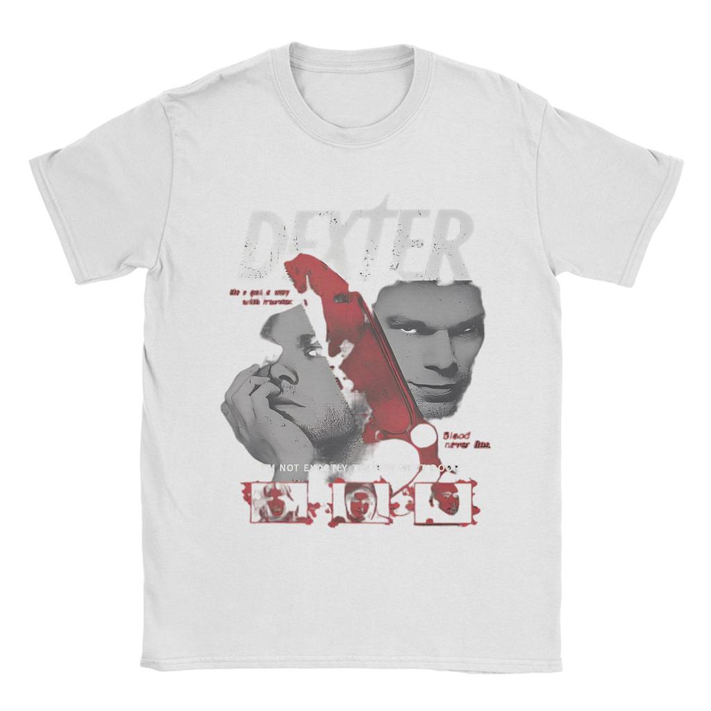 Men Dexter Morgan Movie T Shirts Crime TV Drama 100 Cotton Clothing Short Sleeve Round Collar Tee Shirt Plus Size TShirts