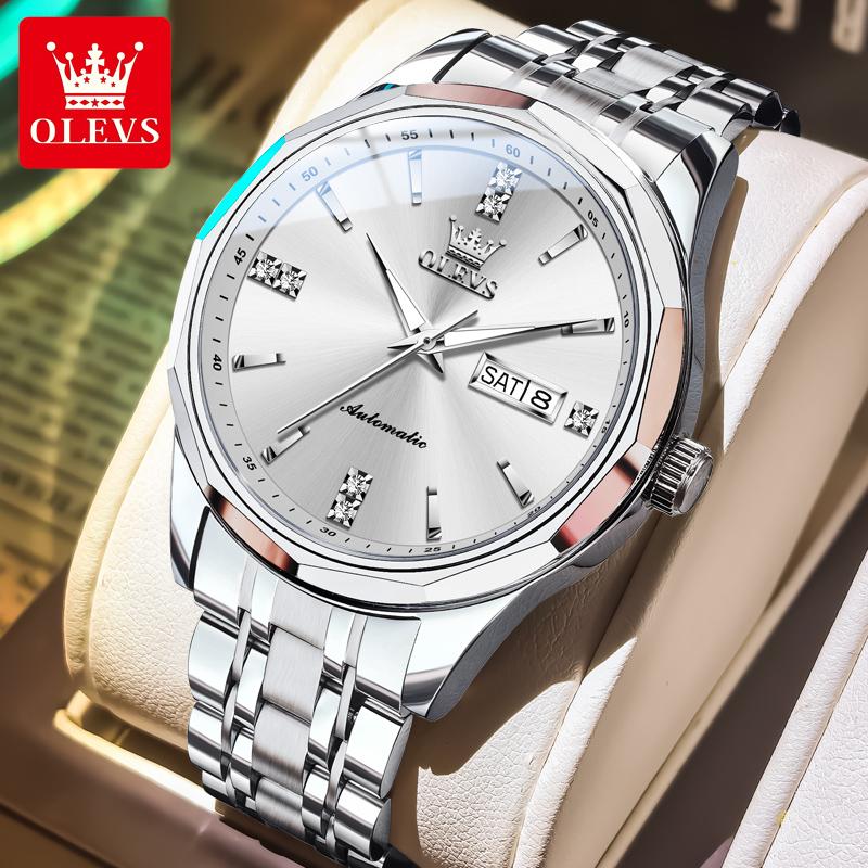 OLEVS Original Automatic Watches for Man High-end Luxury Sapphire Crystal Mirror Import Mechanical Movement Men's Business Watch