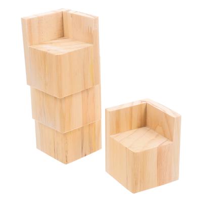 4 Pièces Rehausseurs de Meubles en Bois Massif Empilables Rehausseurs de Pieds de Chaise Pieds de Bureau Robustes Élévateurs de Table Supports de Canapé Lit