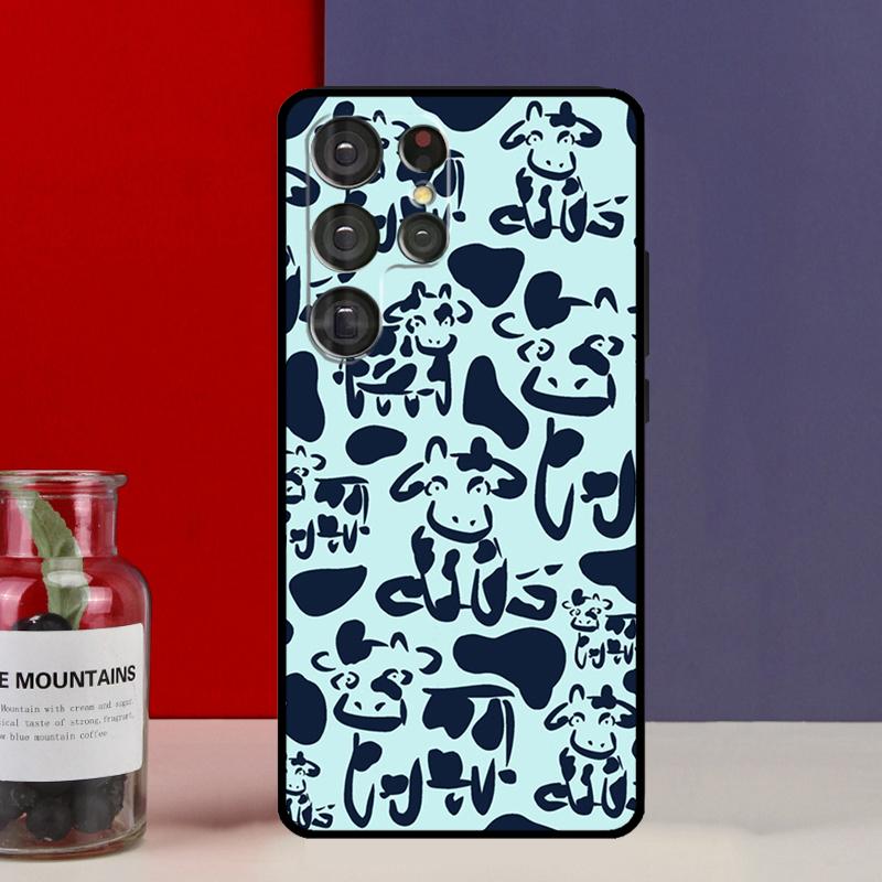 Cartoon Cute Cow Spots Funda Case For Samsung Galaxy S25 Ultra S9 S10 S20 S21 S22 Plus S23 Ultra S24 FE Phone Cover