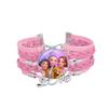 1Pc Demon Hunters KPOP Cartoon Time Gem Bracelet, Leather Braided Blue Multi Layer