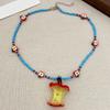 Sweet Cool Girls Neck Chain Spicy Women's Summer Necklace Dopamine Beads Colored Collarbone Chain Creative Earrings