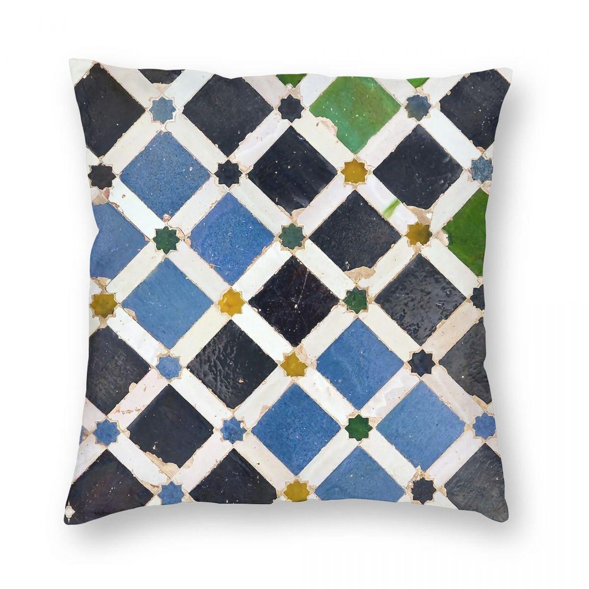 

Tile From Alhambra Spain Square Pillowcase Polyester Linen Velvet Pattern Zip Decor Pillow Case Sofa Cushion Cover 12x12Inch