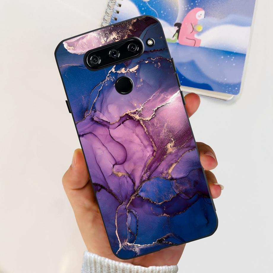 For LG V40 ThinQ Case Cover For LG V35 V35+ ThinQ Soft TPU Silicone Cases Fashion Flower Cute Pattern Funda For LGV40 ThinQ Capa