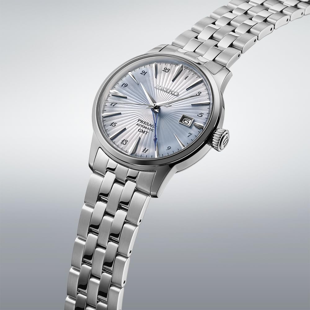 Pánské hodinky Seiko Presage Cocktail Time GMT SARY241 Silver