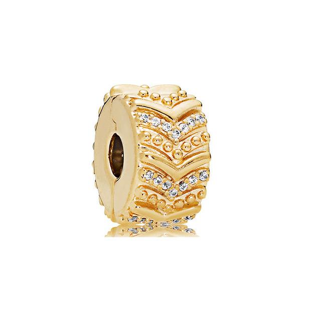 S925 Sterling Silver Shiny Gold Series Crown Lovely Pig Life Tree Beads Fit Original Bracelet DIY Women's Jewelry