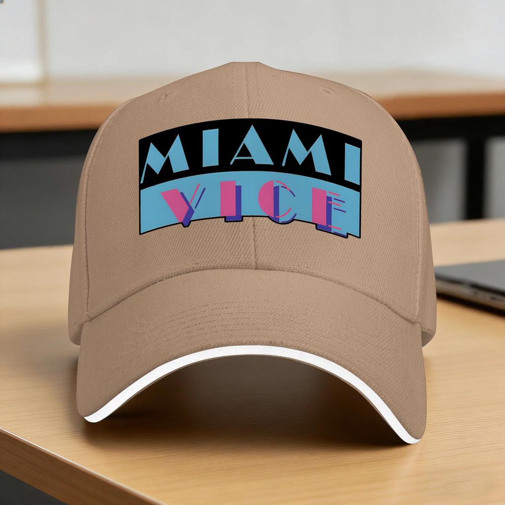 Miami Vices Sun Baseball Cap Summer FeUnisex Unisex  Design Trucker Hat Breathable Casual Tennis Skate Baseball Caps