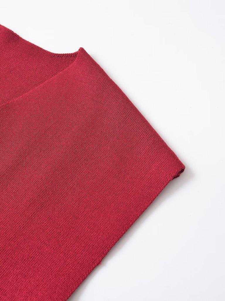 Winter 2024 Women's European-American Style Fashion Slit Top & Wide Hem Short Skirt