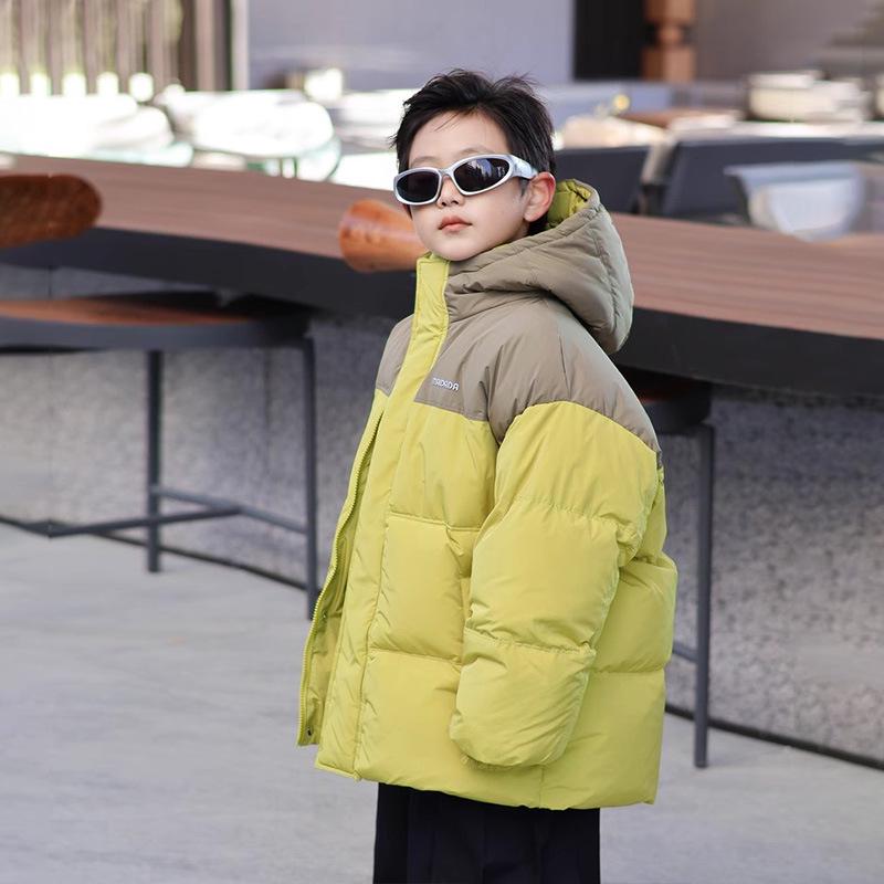 2024 Водонепроницаемая куртка для мальчиков на белом утином пуху - зимнее пальто с высоким наполнителем