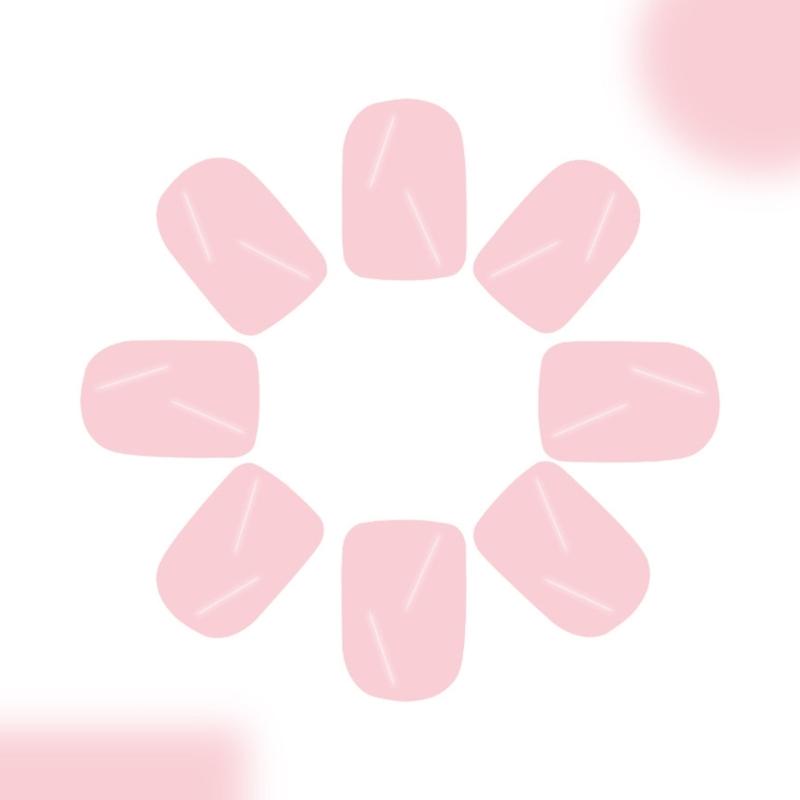 24Pcs Square Press on Nail Glossy Design French Fake Nail Acrylic False Nail,Artificial Nail Glues on Nail for Womens