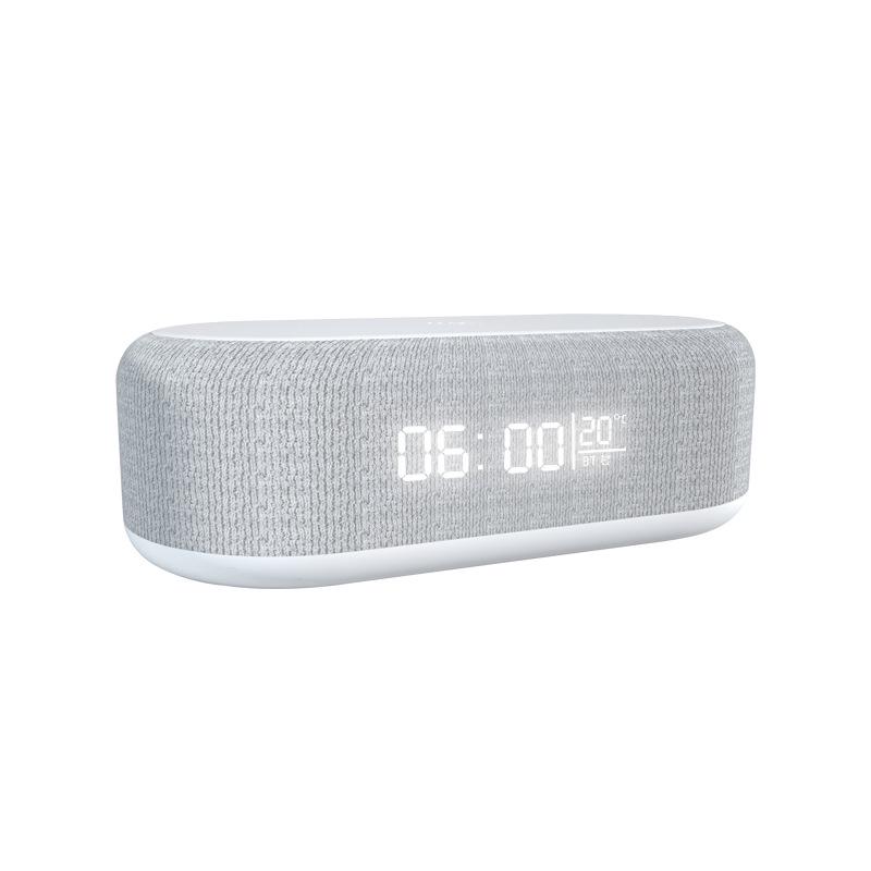 Multifunktionaler Bluetooth-Lautsprecher mit Wecker, kabellosem Ladegerät & Nachtlicht