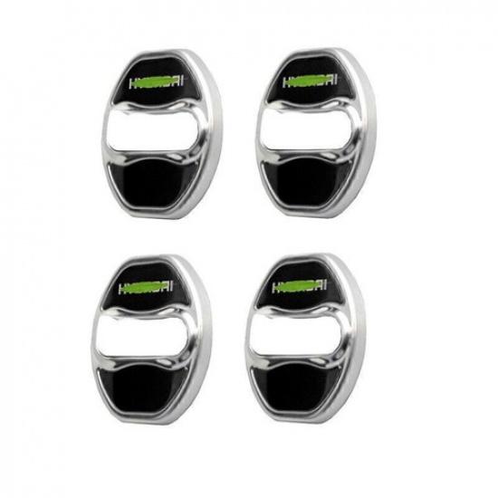 Для Hyundai Elantra 2021-2024 Серебристая Стальная Защитная Накладка на Защелку Дверного Замка
