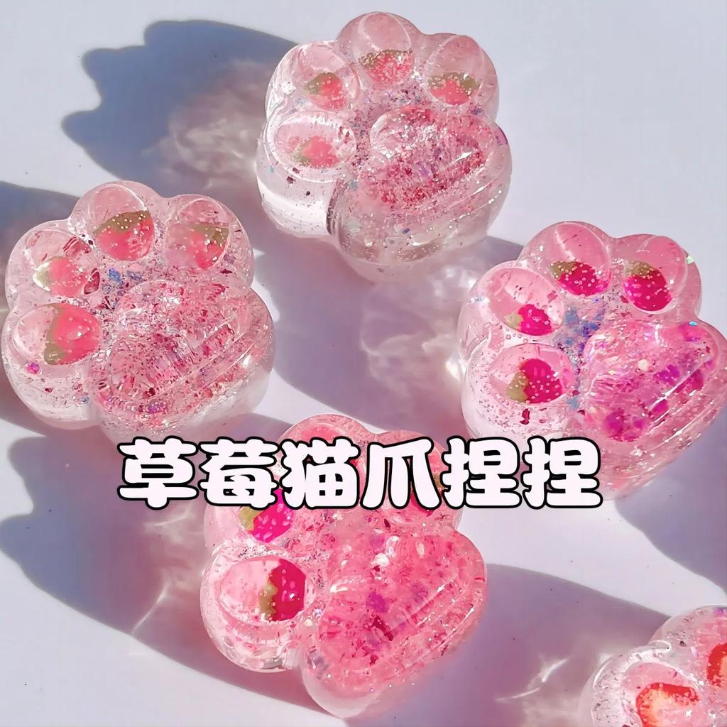 Kind Erdbeere Traube Ananas Katzenpfote Squish Fidget Spielzeug Langsamer Rückprall Stressabbau Pfote Klemmen Dekompression Weiches Squishy Spielzeug