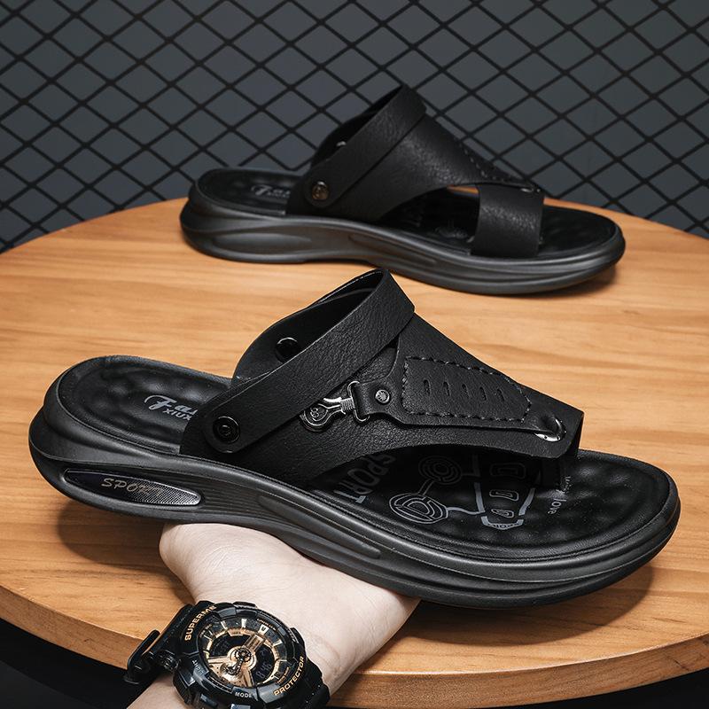 

Men s sandals new high-quality latex platform beach sandals driving sandals seaside wading non-slip shoes 44 чёрный