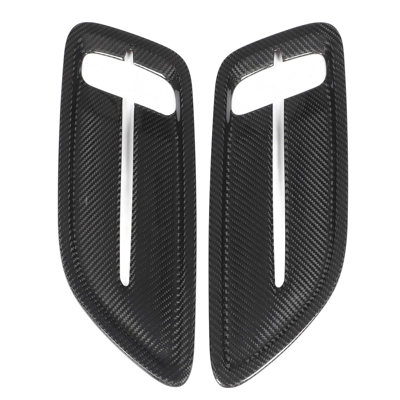 

2 Pcs Engine Hood Vent Cover Carbon Front Upper Bonnet Hood Outlet Cover Replacement for 2018 to 2023