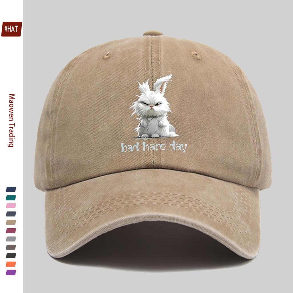 pc Cute Rabbit Print Baseball Cap Adorable Headwear Hat Comfortable and Lightweight Dad Hat Adjustable Snapback Strap Truck
