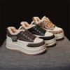 Women's Plush Warm Lamb Wool Height-Increasing Sneakers – Casual Thick-Soled Winter Shoes In White.
