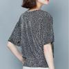 Rot-Schwarz-Glanzblusen für Damen, Leopardenmuster, Übergröße, Damenhemden, Glitzer, Damenhemd, Tops, modisch, elegant, glänzende Paillettenbluse