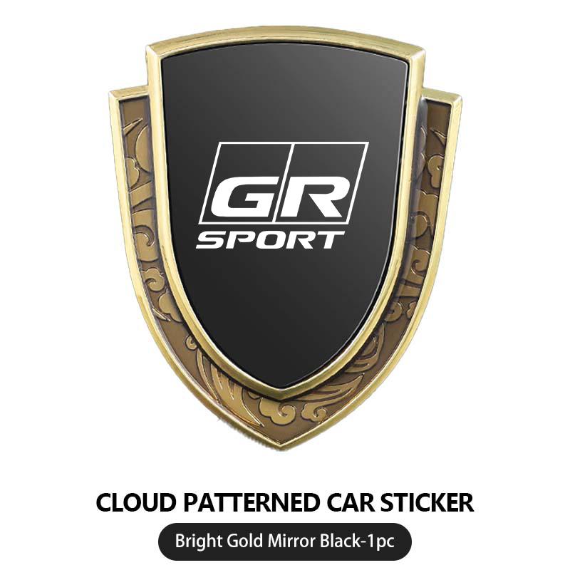 Car Styling 3D Shield Metal Emblem Badge Sticker Decoration Decal For Toyota GR MN Corolla Yaris Aygo Prius RAV4 Crown CHR Camry