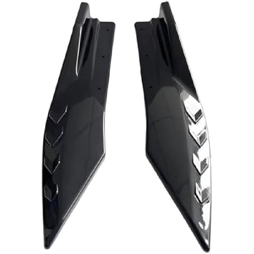 2PCS Universal Rear Diffuser Car Spoiler, Rear Bumper Lip Diffuser Side Skirt Protector Carbon Fiber Side Fender Skirt Spoiler Splitter Exterior Body Smooth Black