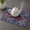huaqianguhh Bohemian Dish Drying Mat, Super Absorbent Diatomaceous Earth Drainer Non-Slip Colorful Ethnic Heat Insulation Mat for Kitchen Counter