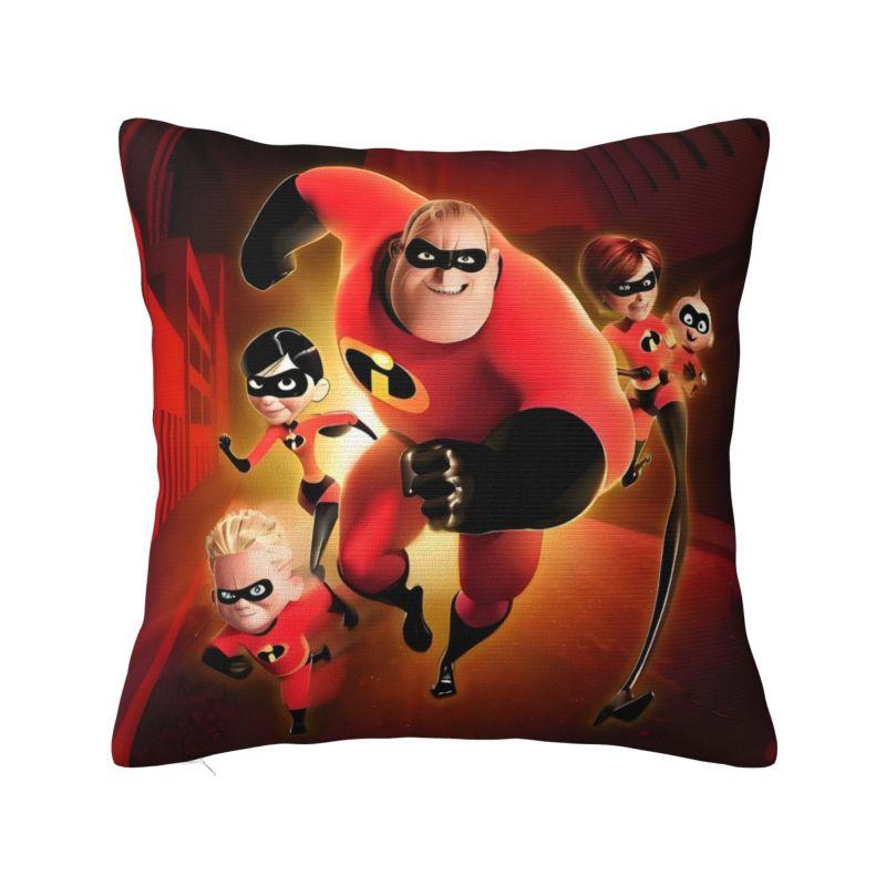 Nordic Style Animation The Incredibles Cushion Cover Polyester Superhero Comedy Throw Pillow Case for Car Square Pillowcase