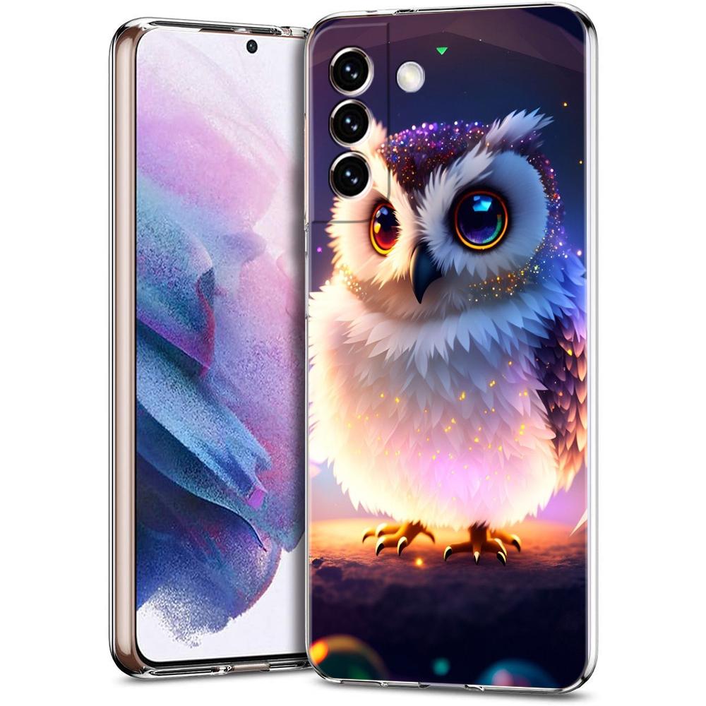 Transparent Phone Case Cover for Samsung Galaxy S25 S24 S23 S22 S20 S21 FE Ultra S24 S23 S10 S10E Plus 5G Cute Owl Pattern Capas