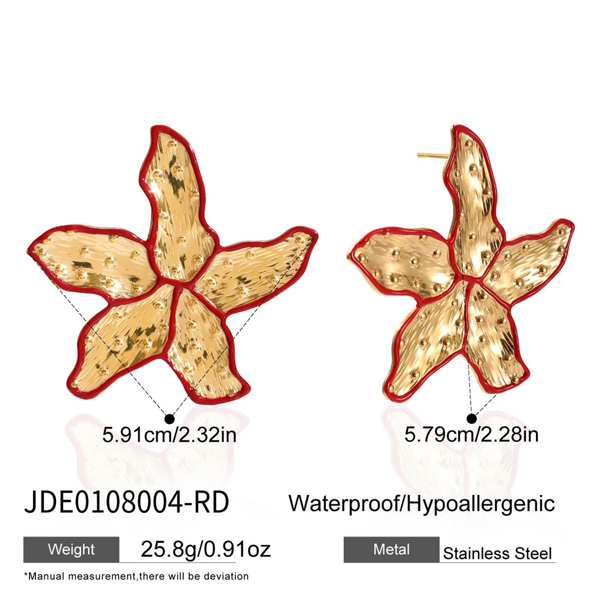 Jieding Titanium Steel Oil Dripping Flower Stud Earrings Niche Exaggerated Earrings Stainless Steel Jewelry Earrings